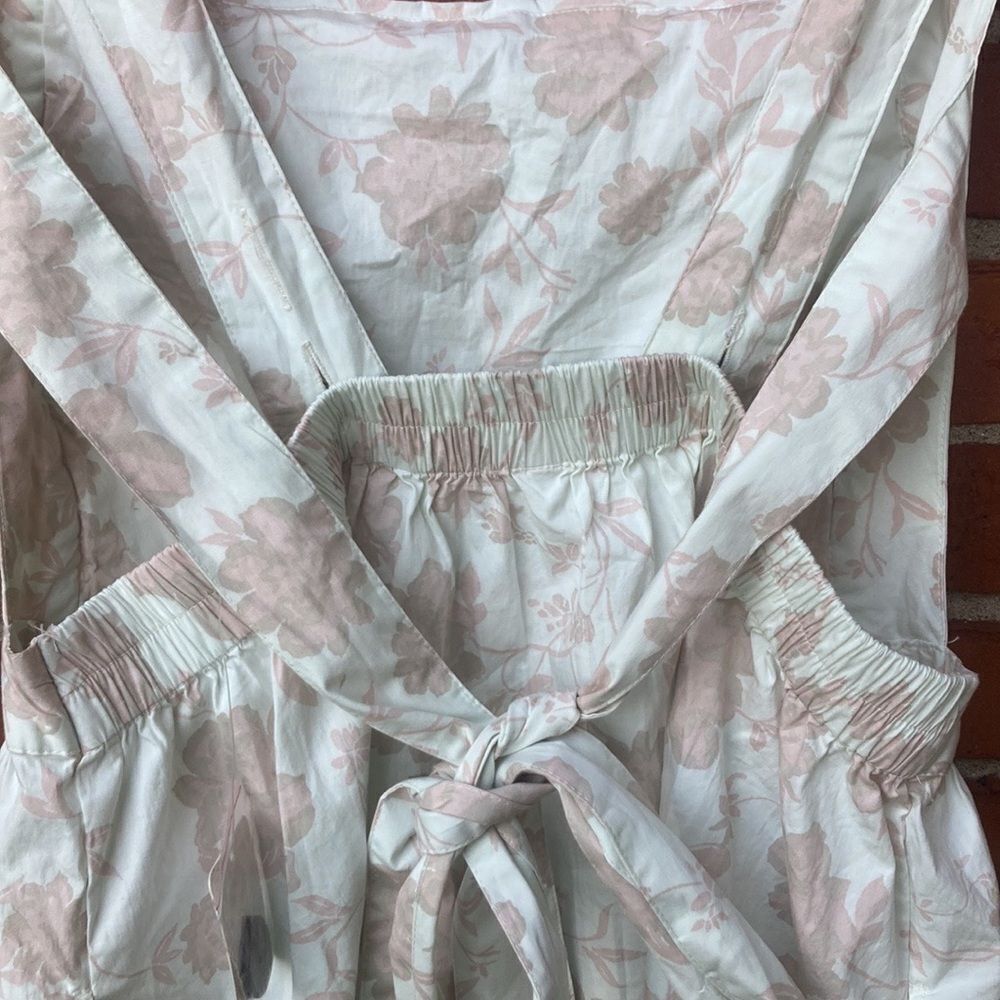 Free People Meet Me In Maui Printed Ivory Mini Dress/ Cut-out with Bow - Picture 8 of 15
